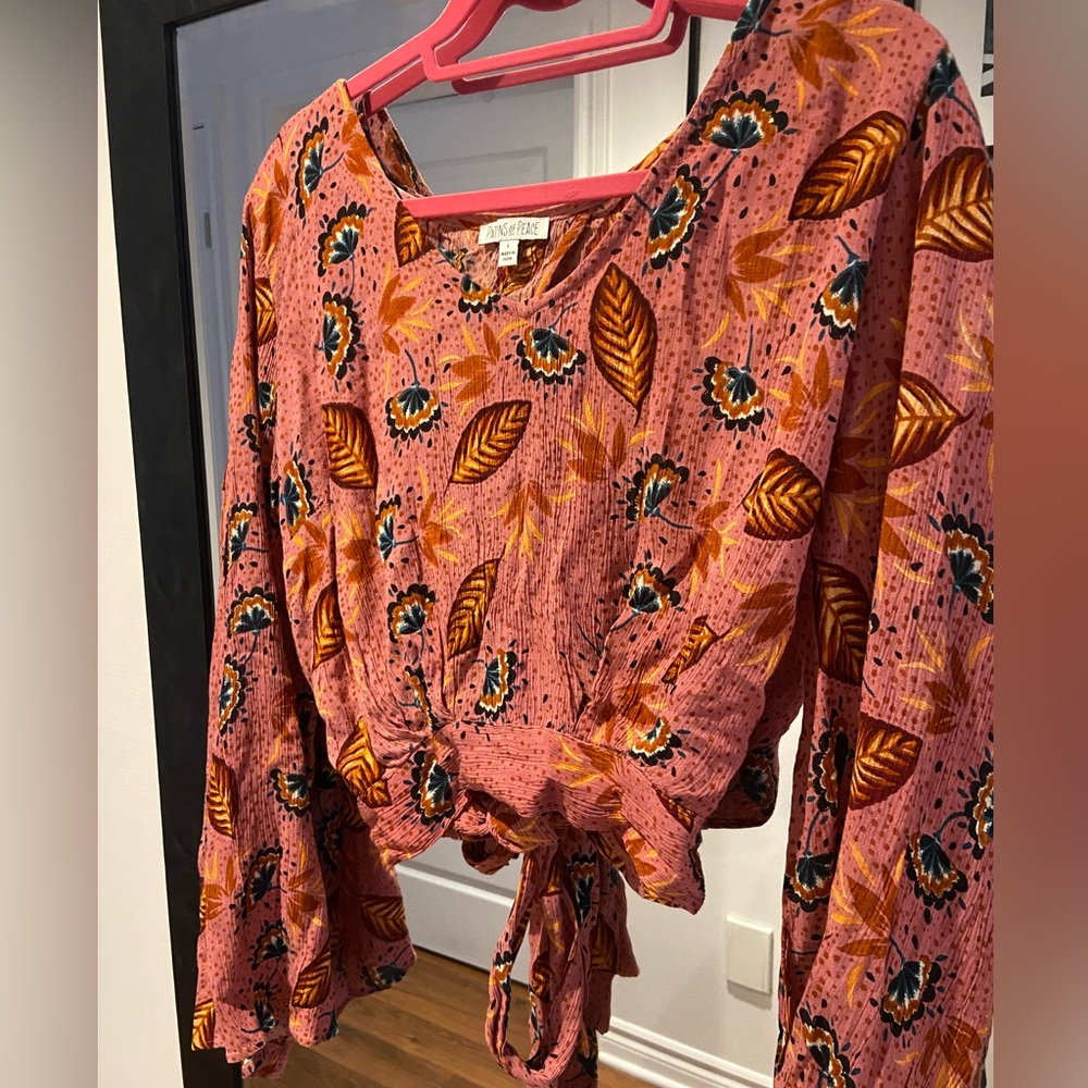 PATRONS OF PEACE boho cropped top